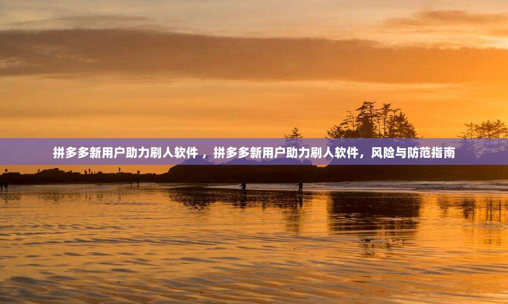拼多多新用户助力刷人软件 ，拼多多新用户助力刷人软件，风险与防范指南