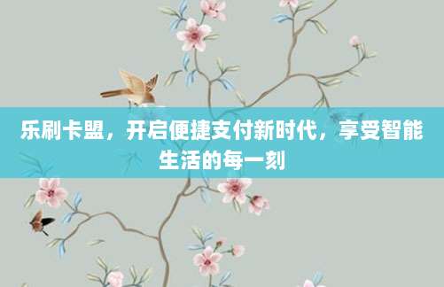 乐刷卡盟,开启便捷支付新时代,享受智能生活的每一刻