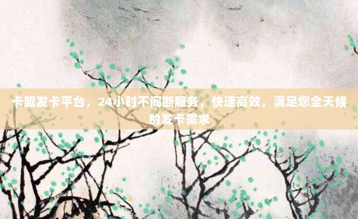 卡盟发卡平台，24小时不间断服务，快速高效，满足您全天候的发卡需求