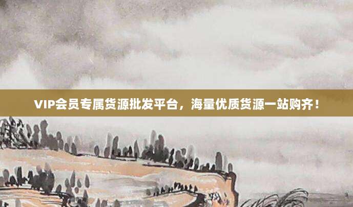 VIP会员专属货源批发平台,海量优质货源一站购齐!