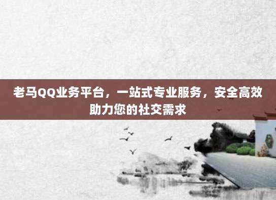 老马QQ业务平台，一站式专业服务，安全高效助力您的社交需求
