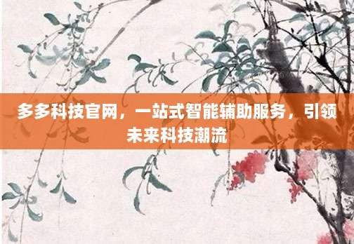 多多科技官网，一站式智能辅助服务，引领未来科技潮流