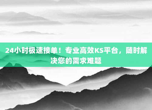 24小时极速接单!专业高效KS平台,随时解决您的需求难题