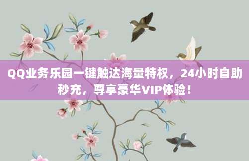 QQ业务乐园一键触达海量特权,24小时自助秒充,尊享豪华VIP体验!