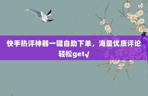 快手热评神器一键自助下单，海量优质评论轻松get√