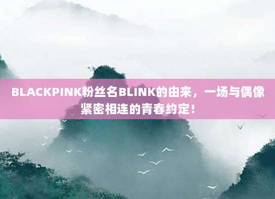 BLACKPINK粉丝名BLINK的由来，一场与偶像紧密相连的青春约定！