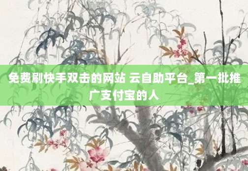 免费刷快手双击的网站 云自助平台_第一批推广支付宝的人